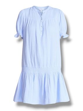 New Size XX-Large Time and Tru Light Blue Drop Waist Short Sleeve Dress
